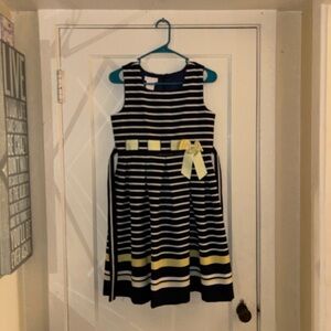 Bonnie Jean Navy and Gold Striped Dress